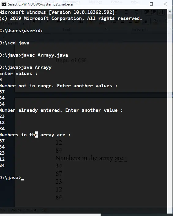 find unique elements in array java