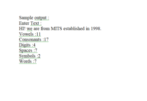 Java program to make frequency count of vowels, consonants, special symbols, digits, words in a given text wikipedia