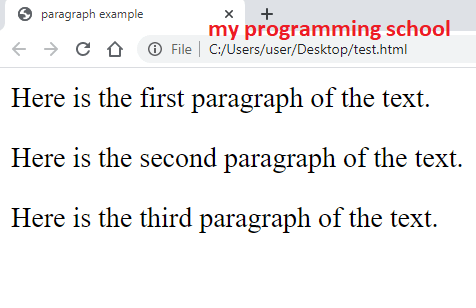 Paragraph Tag in HTML with Example