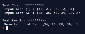 map() and add() functions to add given lists